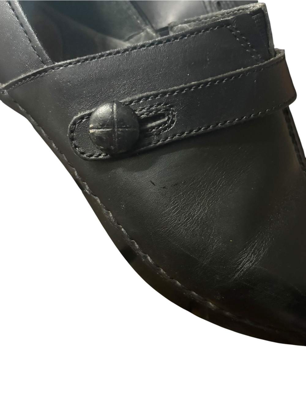 Dansko Solstice Black Leather Button Clogs - Size 38 (US Women's 7.5-8) - Picture 9 of 10